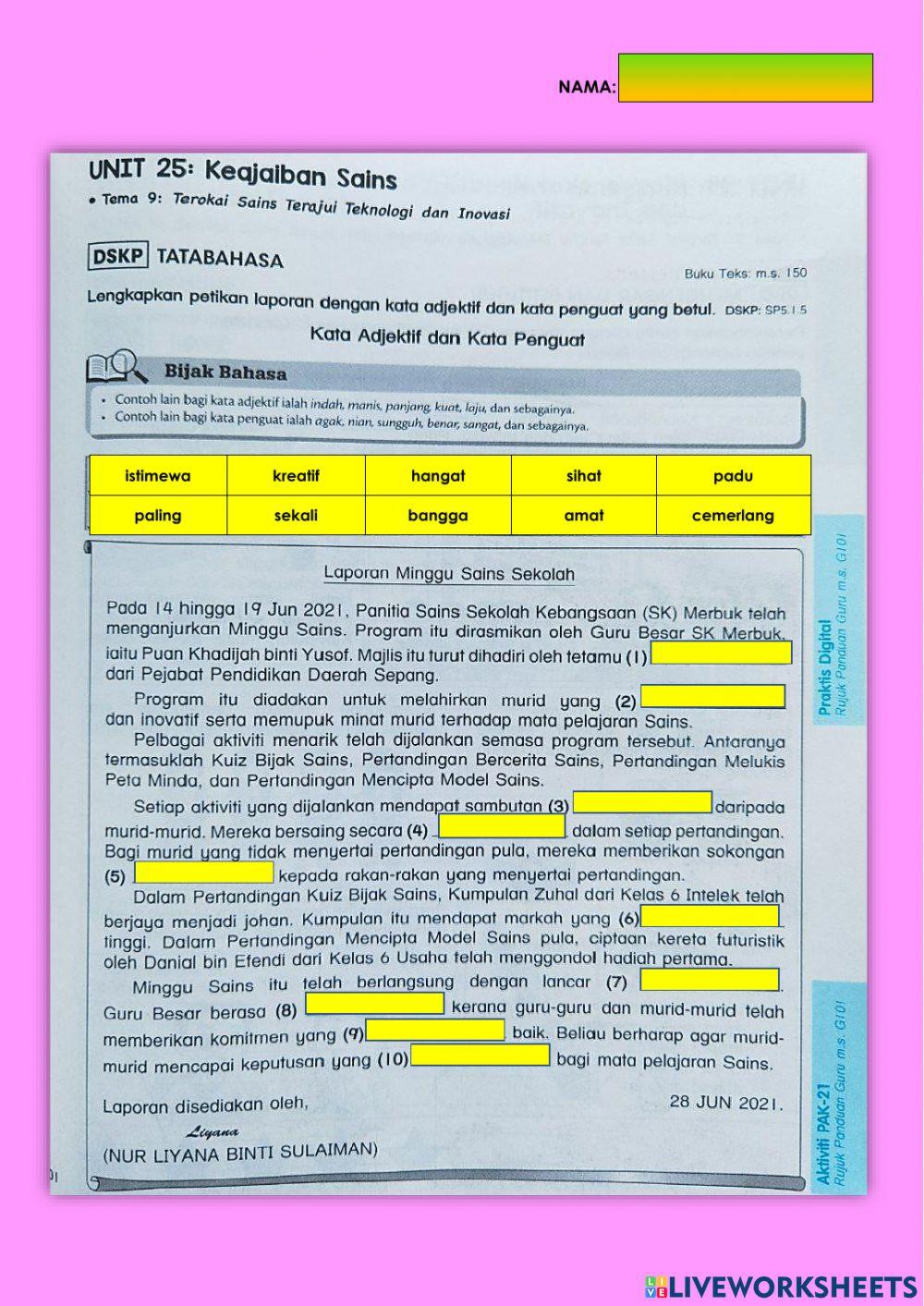 Kata Adjekif dan Kata Penguat