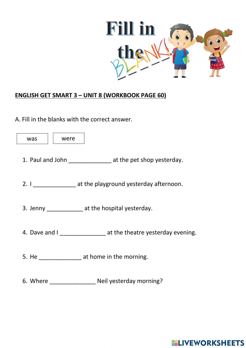 English year 3 - workbook page 60