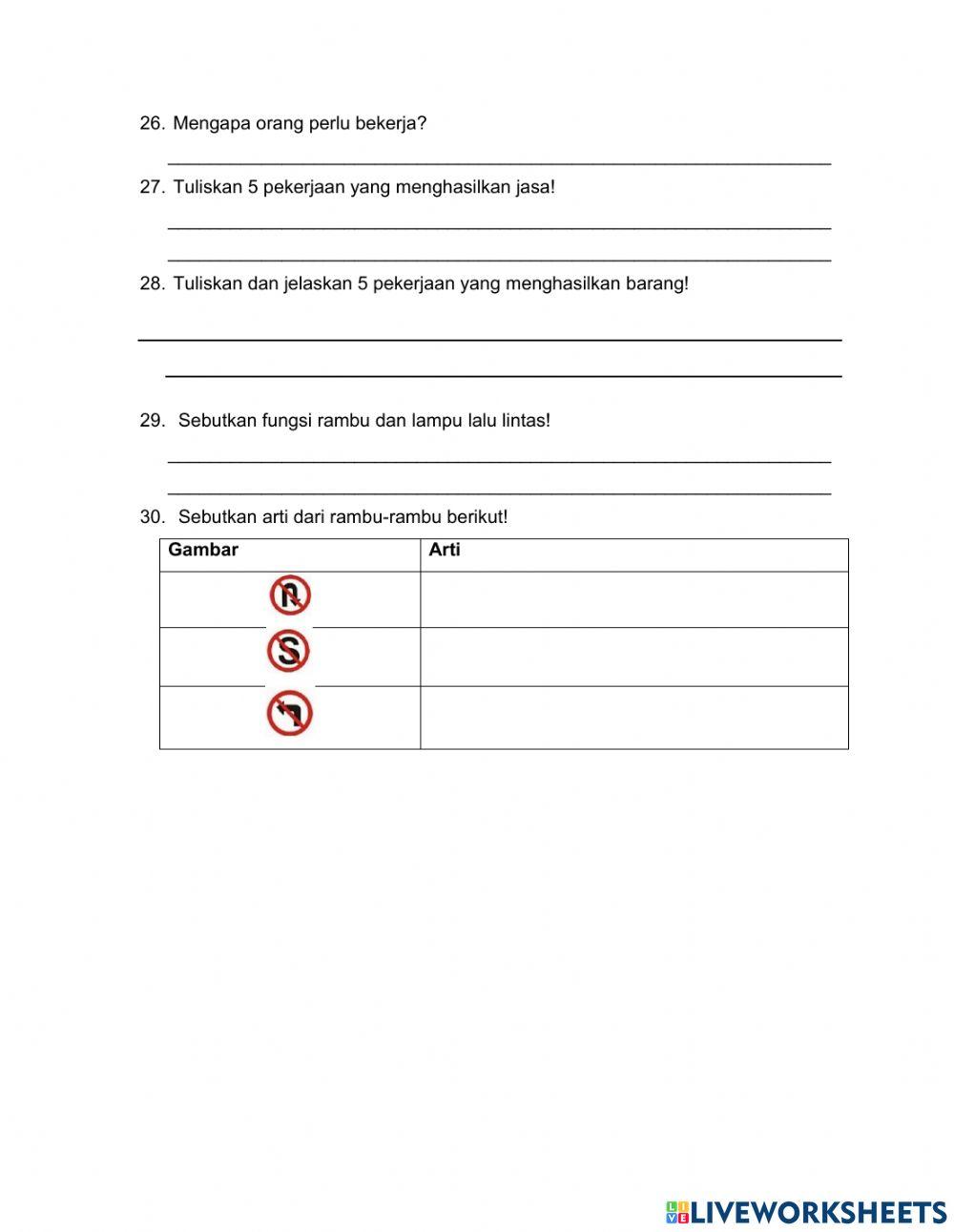 D3B-011021-Ulangan IPS-Aneka Pekerjaan dan Rambu Lalu Lintas