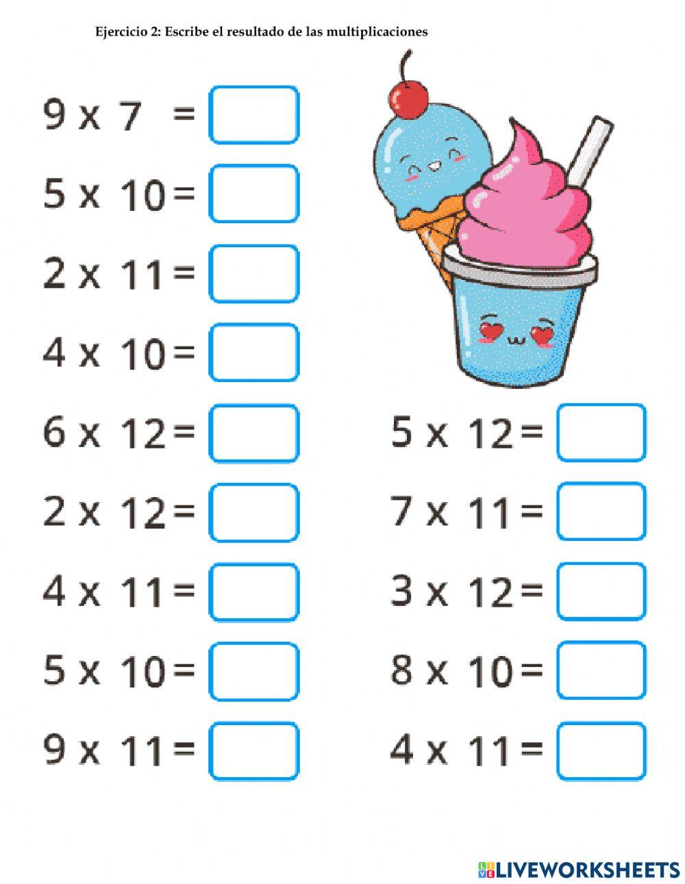 Tablas de multiplicar