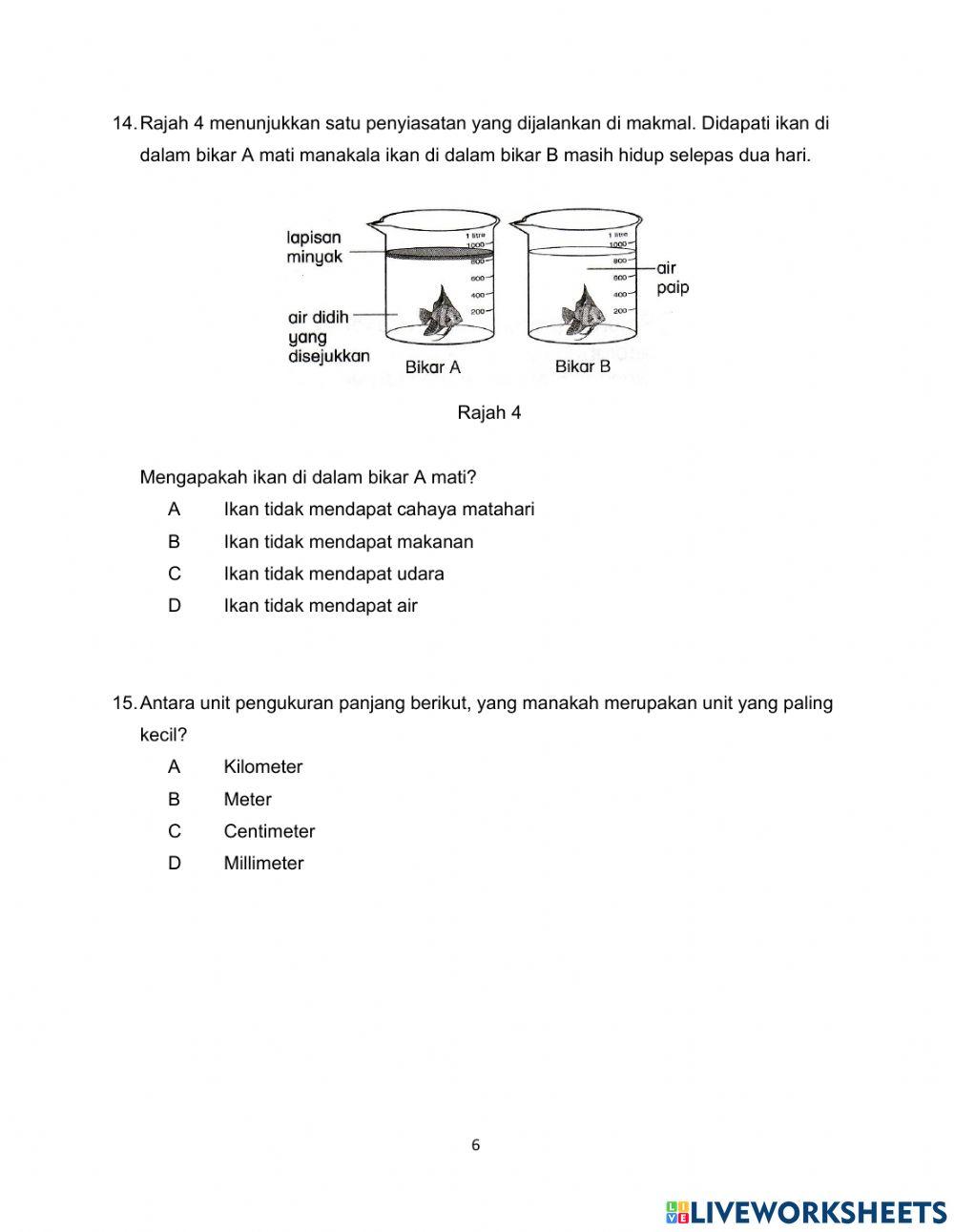Sains Tahun 4 Kertas 1