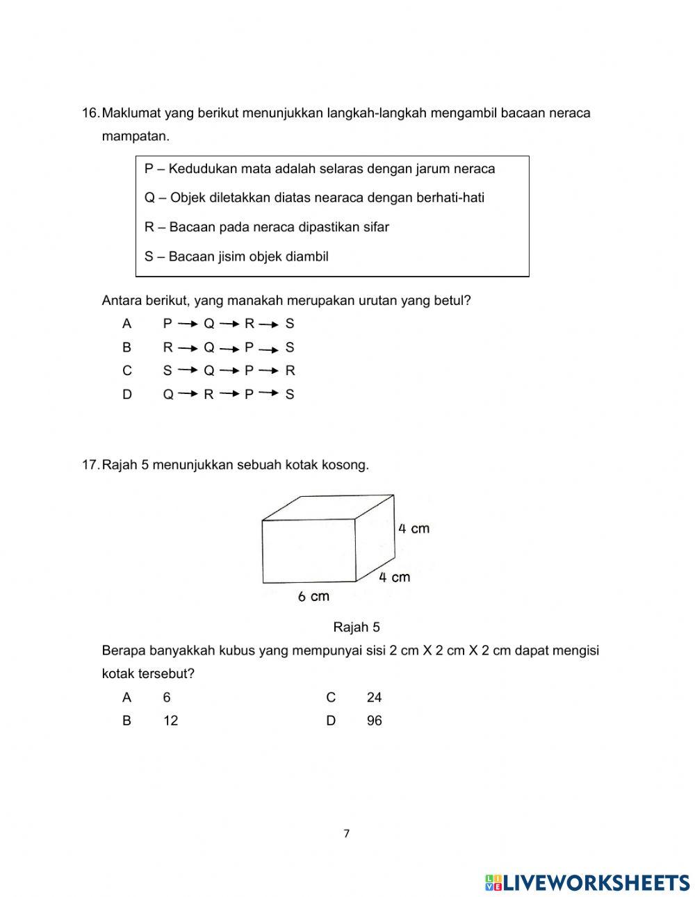 Sains Tahun 4 Kertas 1