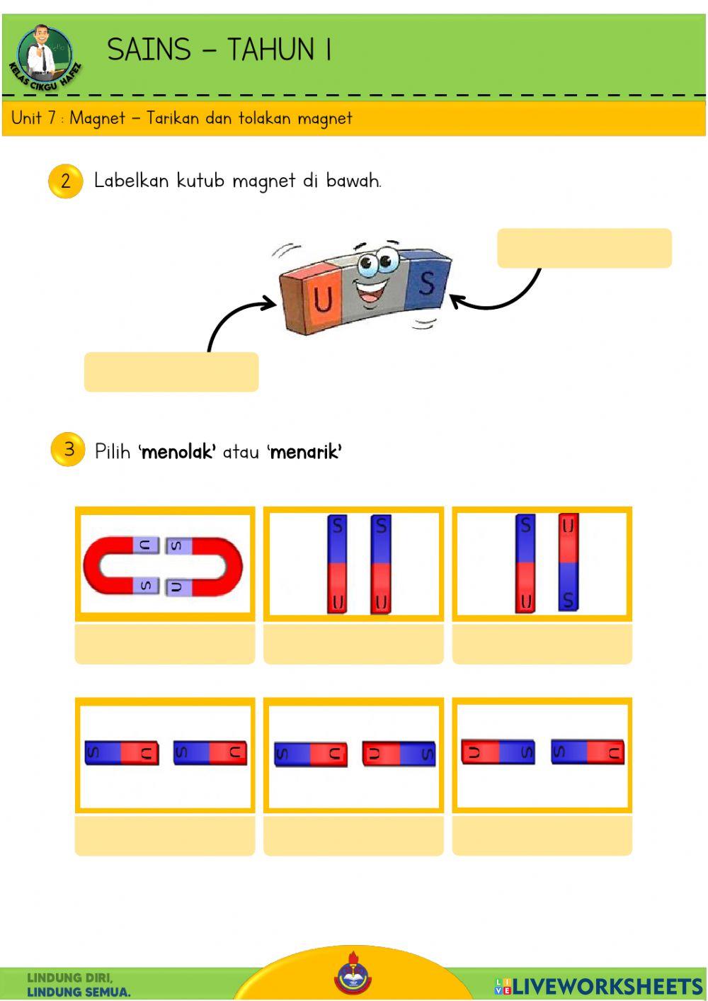 Sains T1 - Tarikan dan tolakan magnet