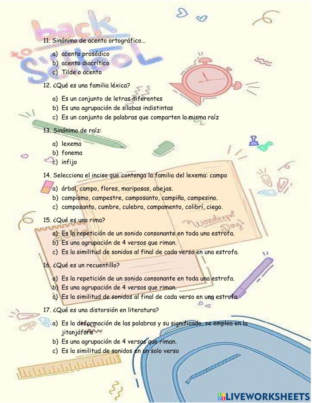 Evaluación 2 bloque 1 español