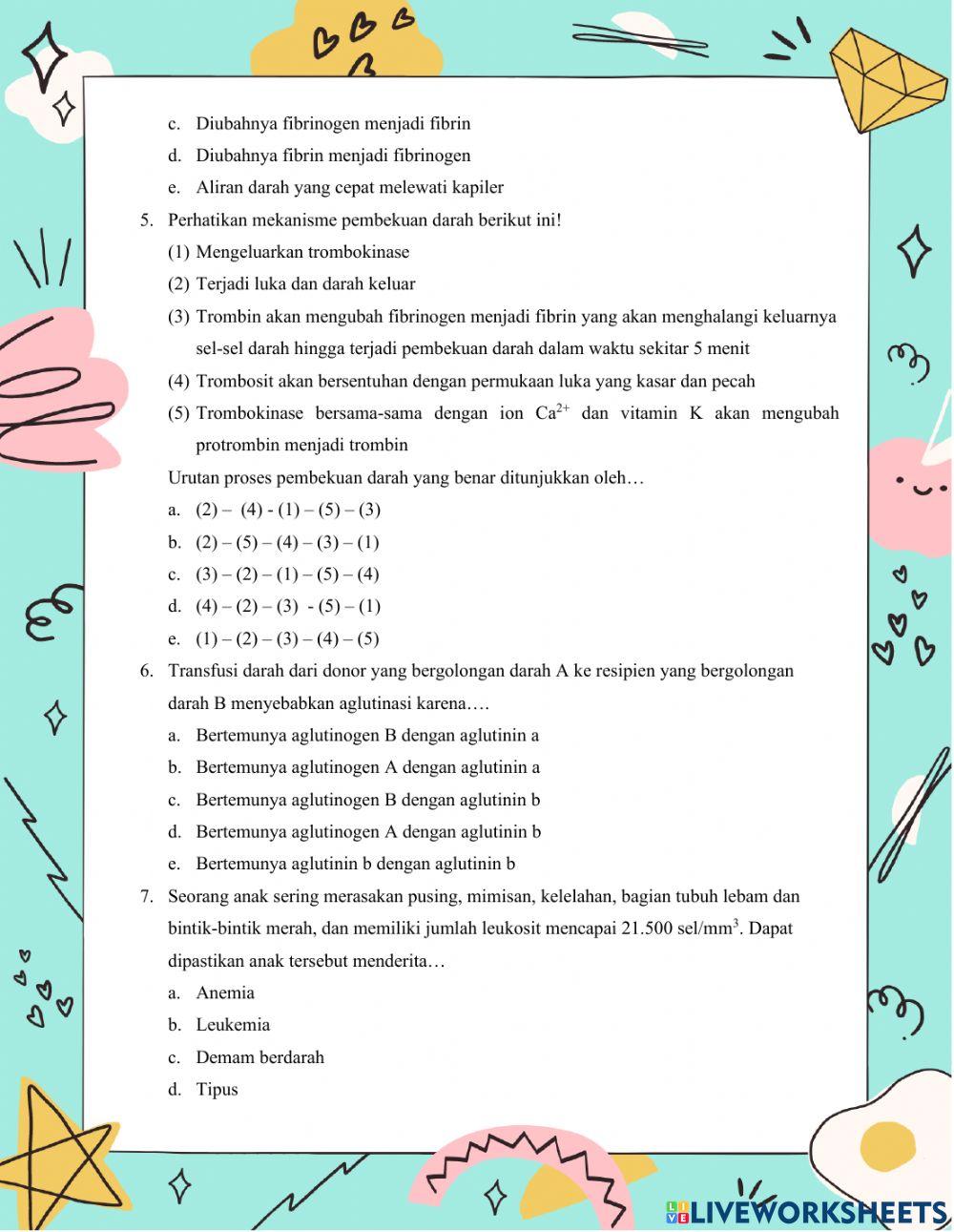 Soal Evaluasi Sistem Peredaran Darah Manusia