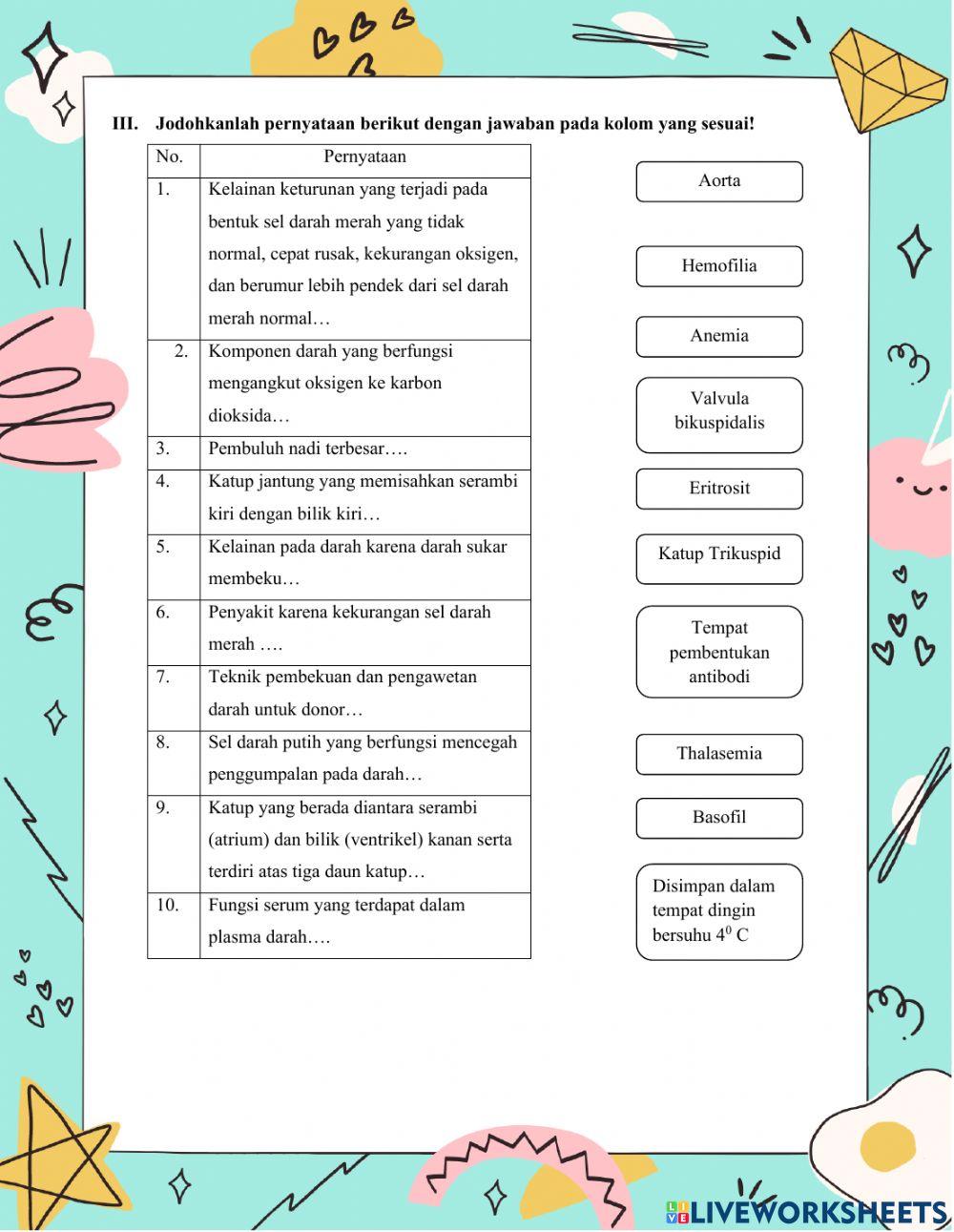 Soal Evaluasi Sistem Peredaran Darah Manusia