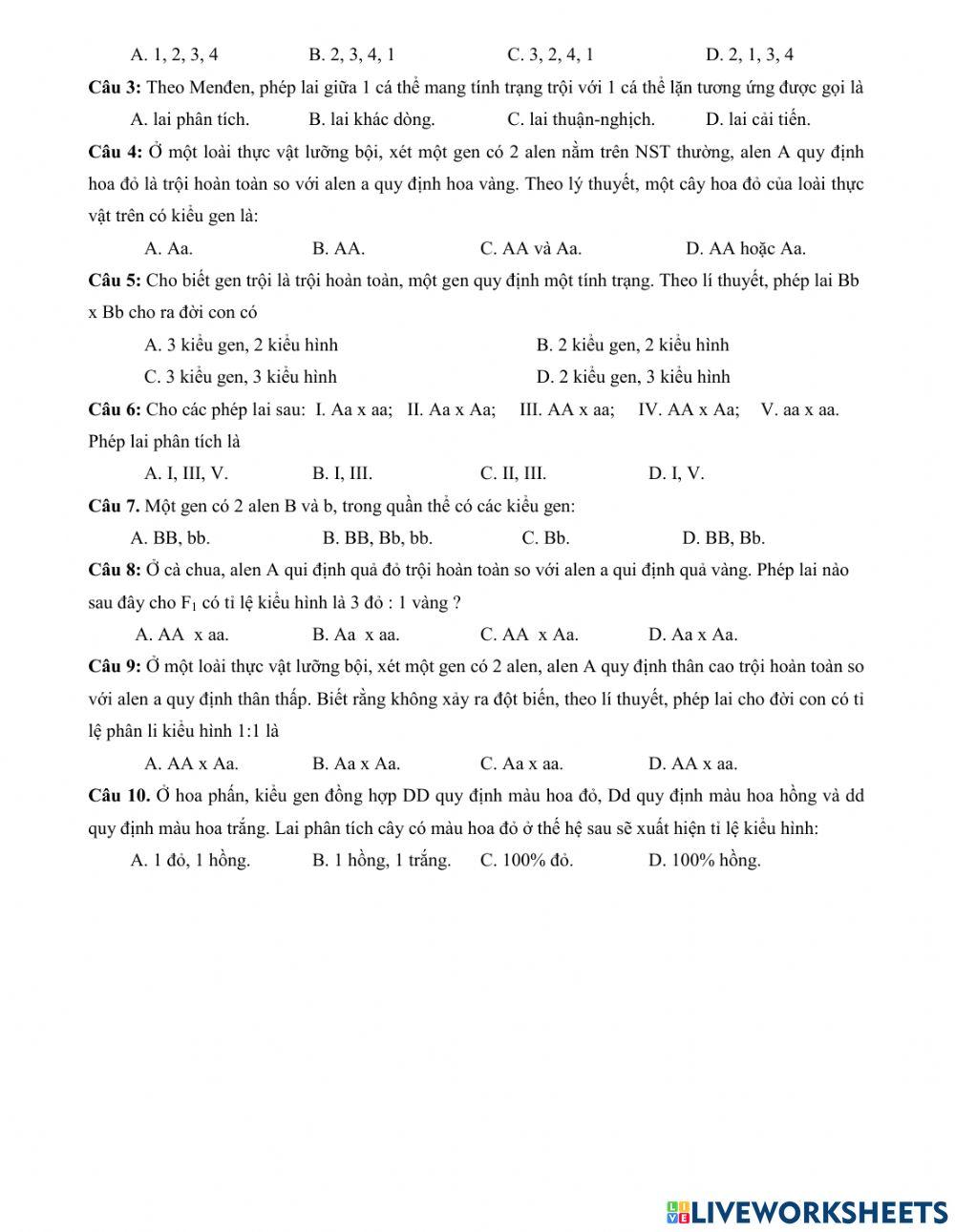 Bài 8.sinh 12.quy luật phân li