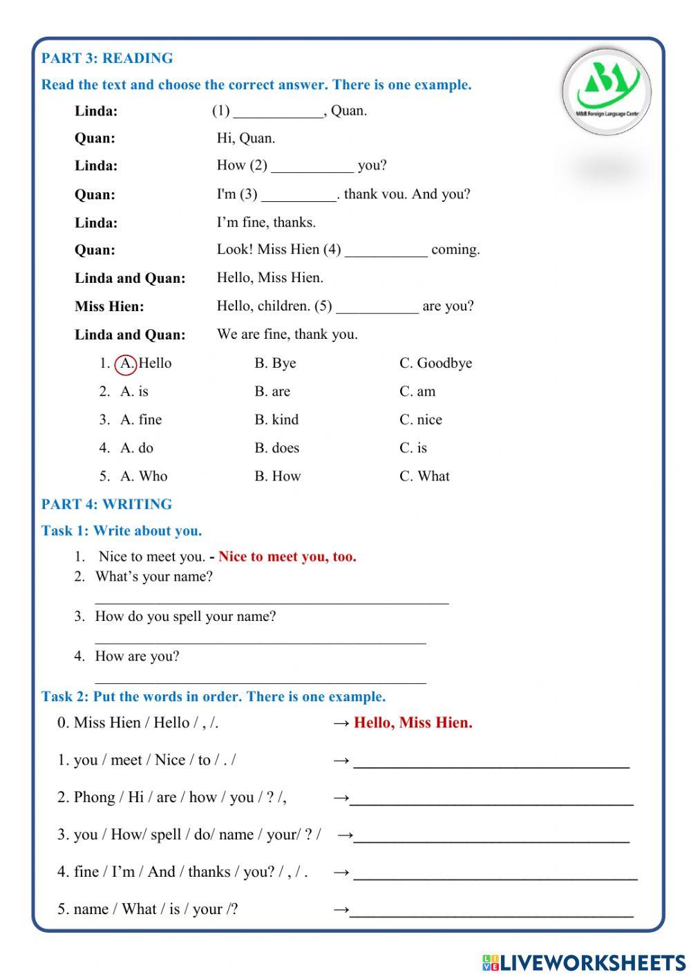 Review unit 1+2  grade 3