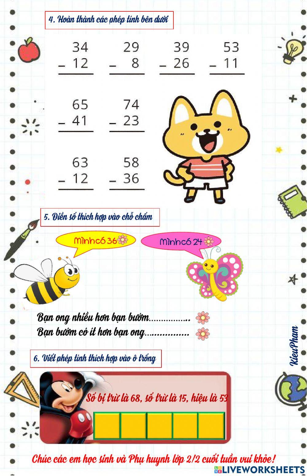 Ôn tập toán 2-tuần 2