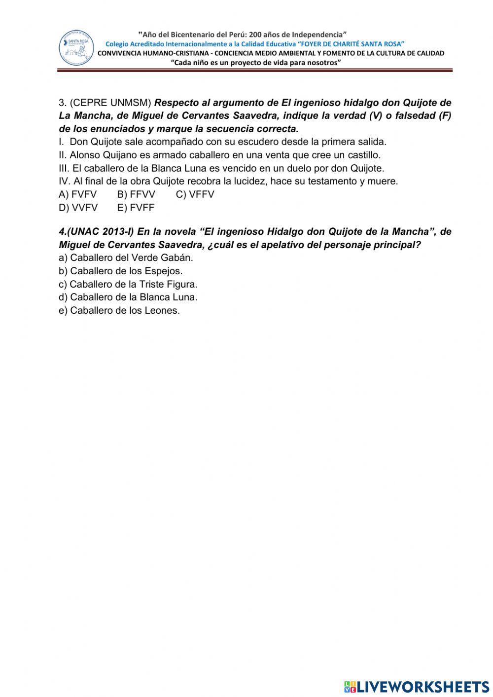 Práctica de Miguel de Cervantes-El ingenioso hidalgo don Quijote de la Mancha