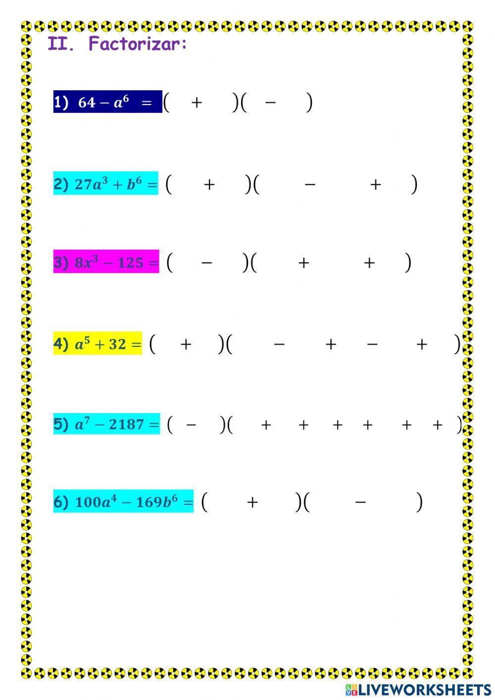 Factorización de binomios