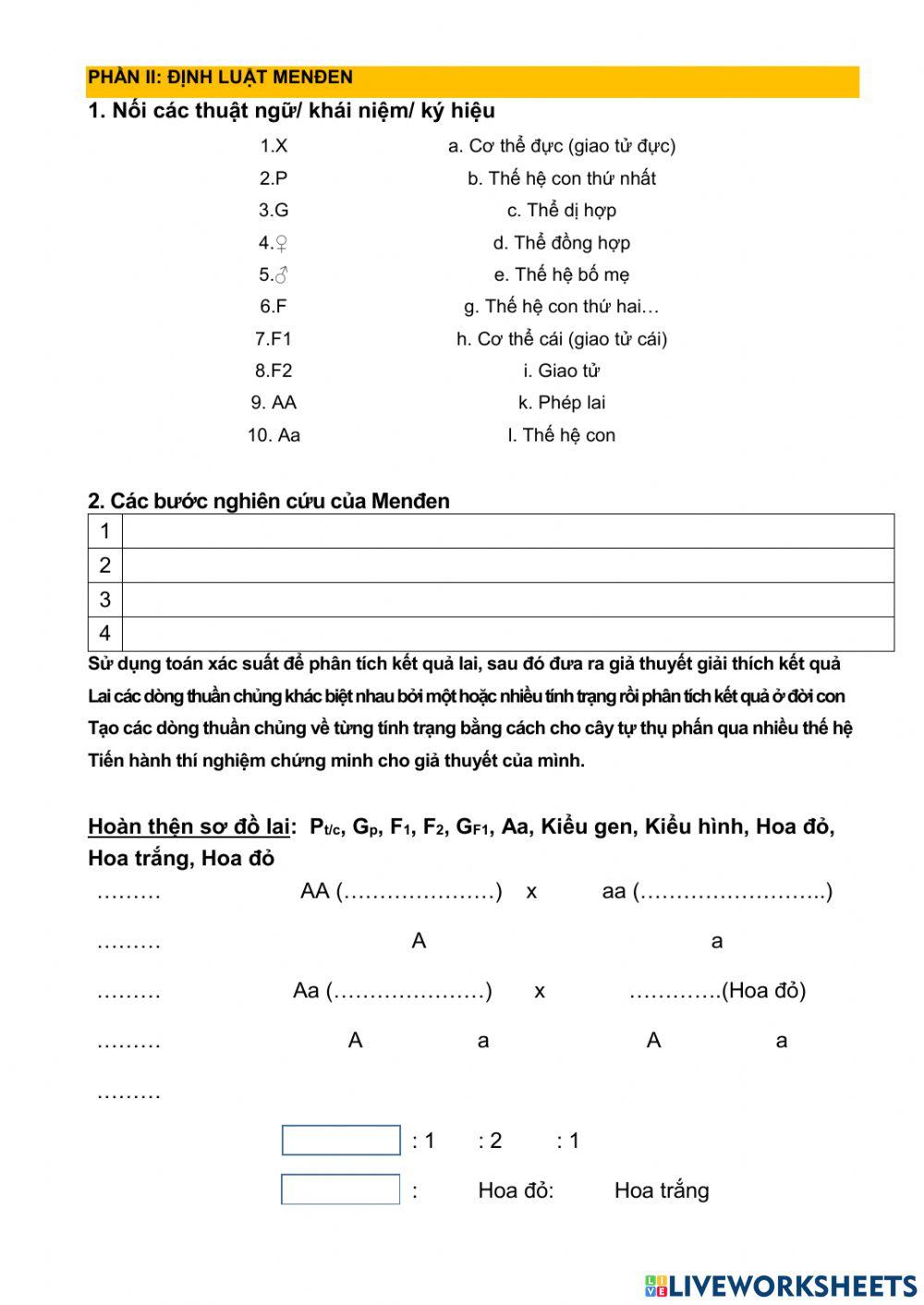 Bài kiểm tra giữa kì i - sinh 12