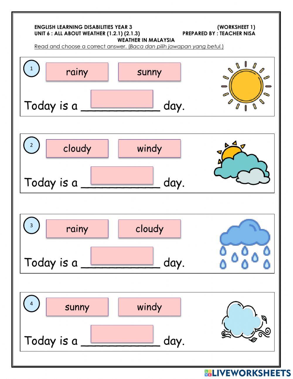 Year3 - Unit6-All About Weather-W1 (Weather In Malaysia)