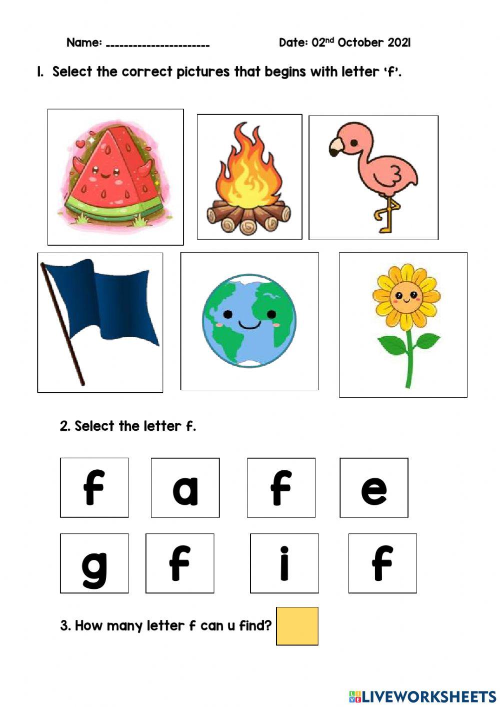 Words that begins with letter F