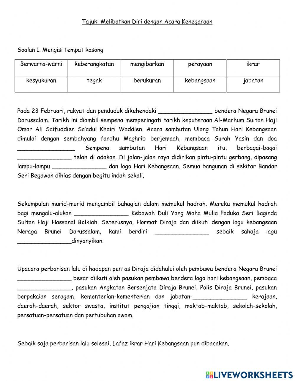 Melibatkan diri dengan acara kenegaraan