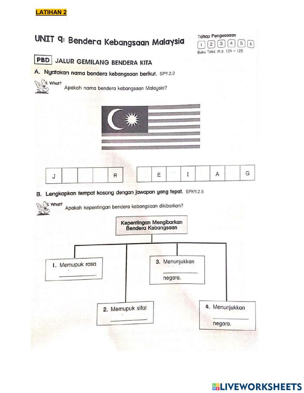 Tajuk 9 : Identiti Negara Kita ( Bendera Kebangsaan)