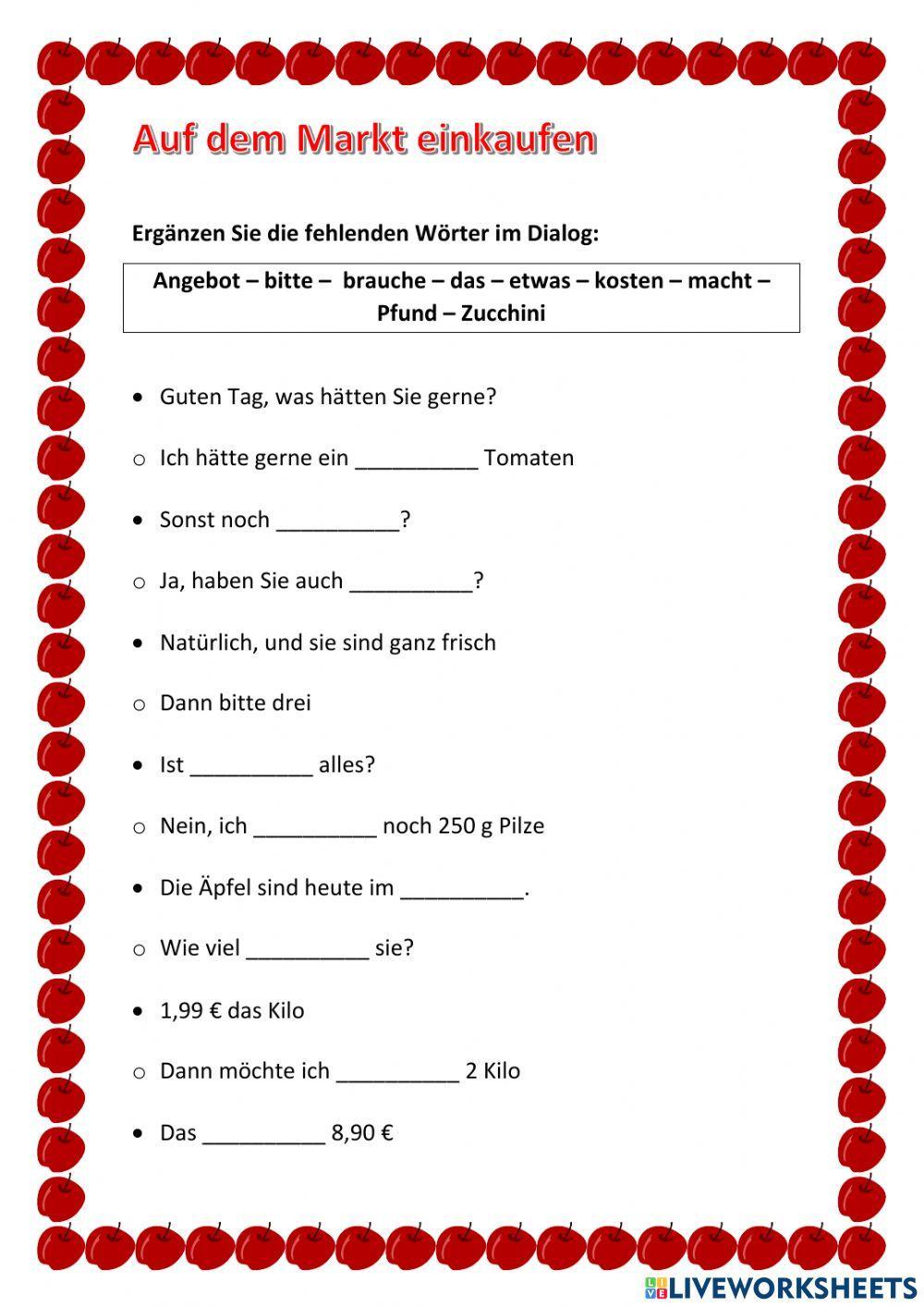 Auf dem Markt einkaufen