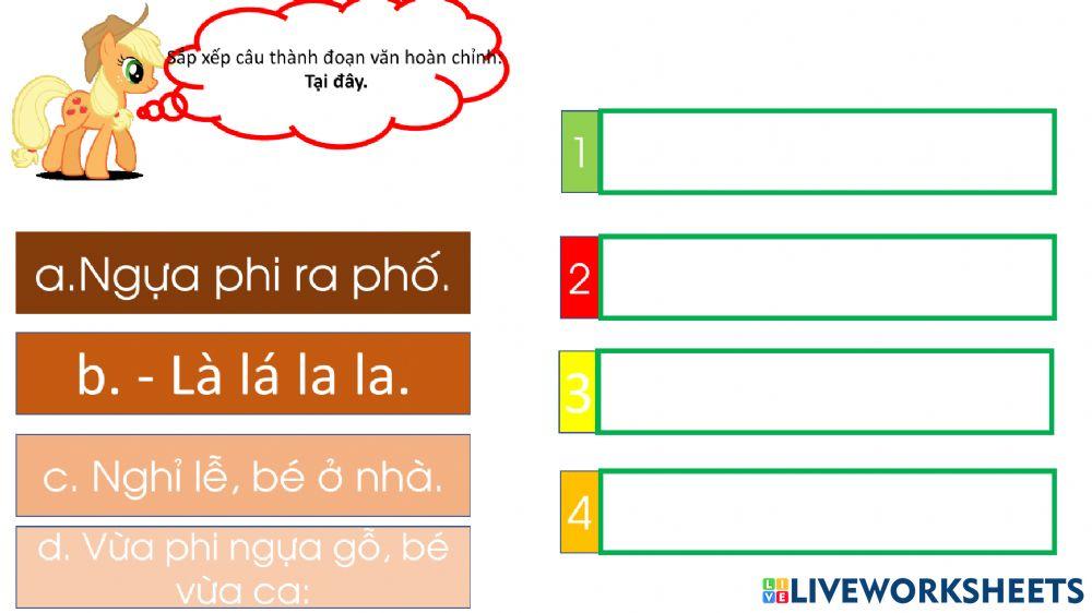 Hoạt động: luyện đọc câu