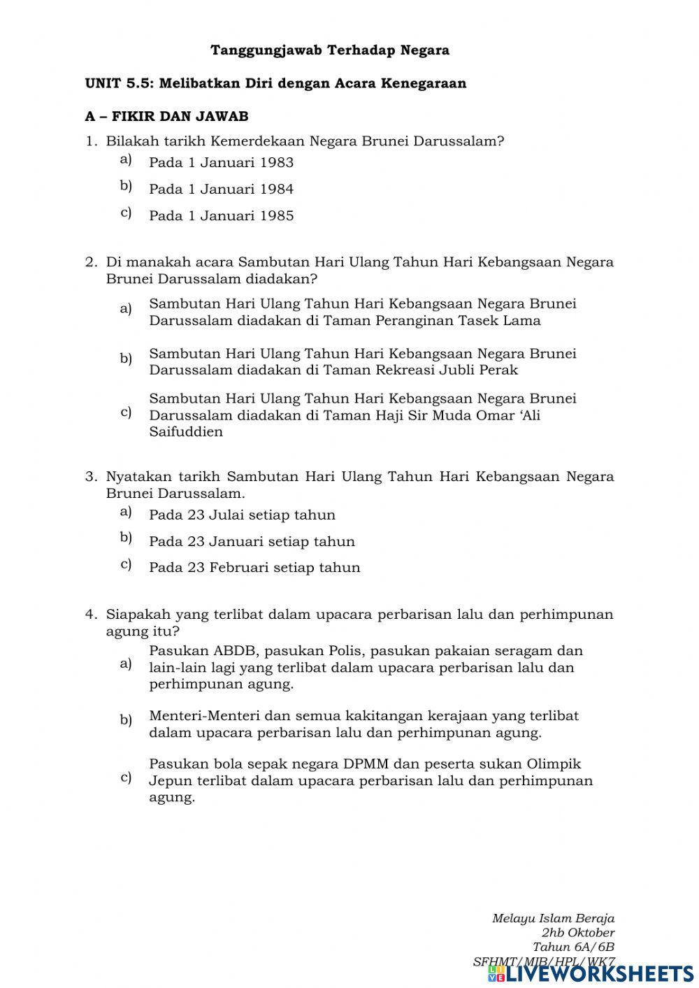 UNIT 5.5: Melibatkan diri dengan acara kenegeraan