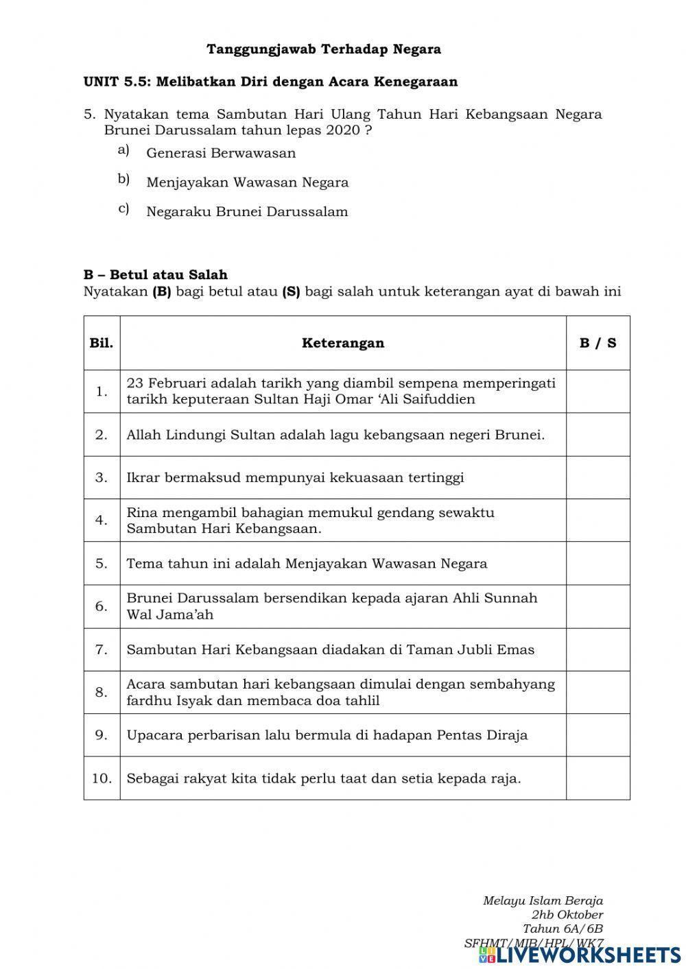 UNIT 5.5: Melibatkan diri dengan acara kenegeraan