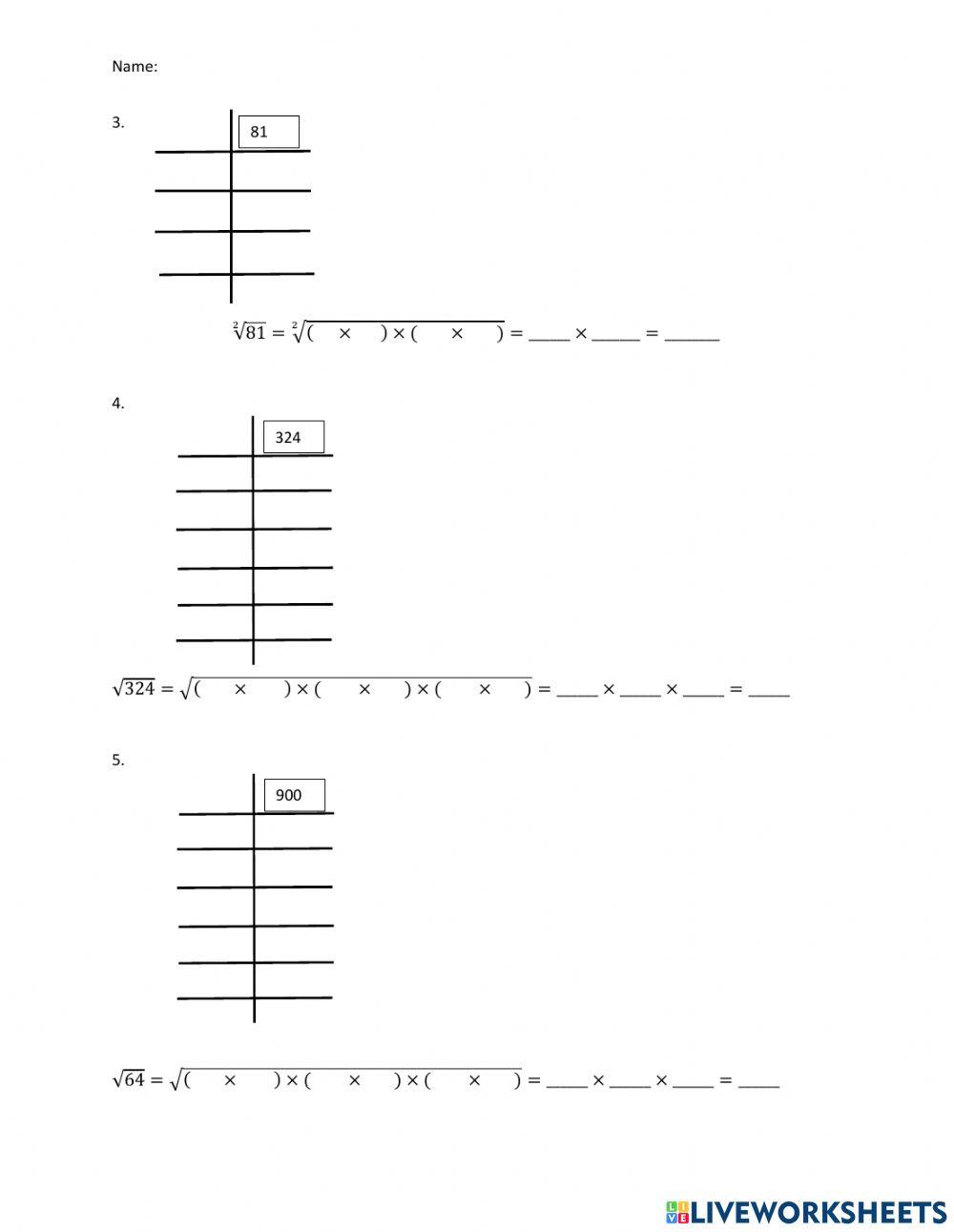 Using Prime Factorization to find Square Roots 5188860