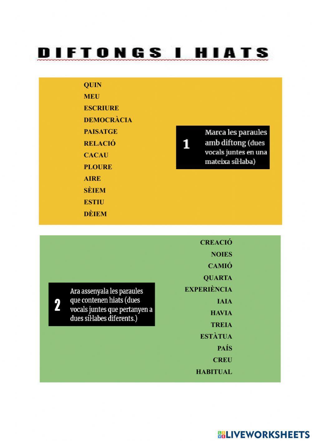 Diftongs i hiats
