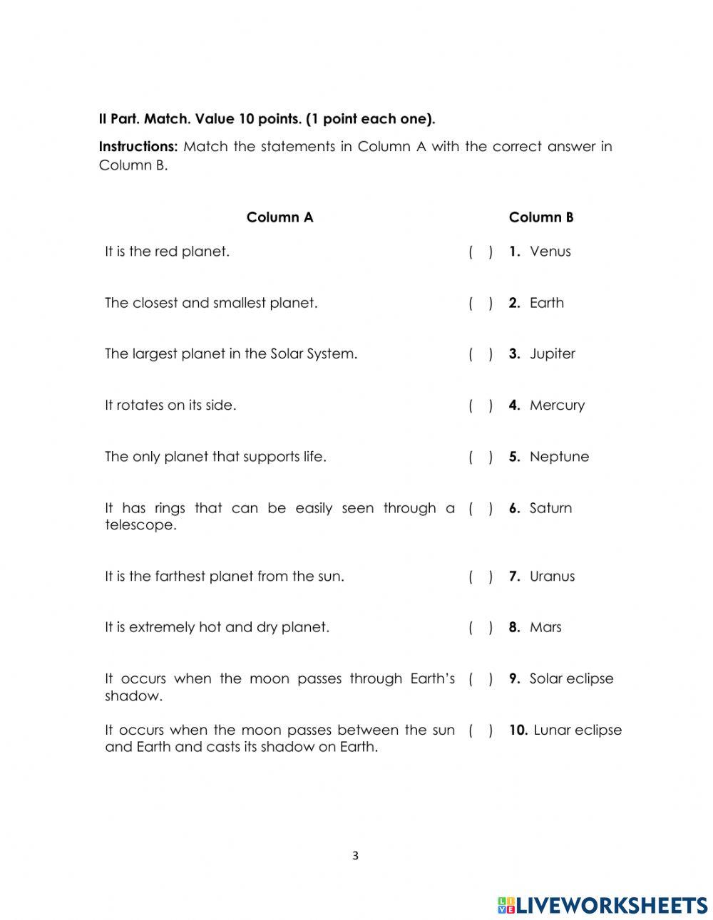 Short Test no.1-5 Grade III TRi