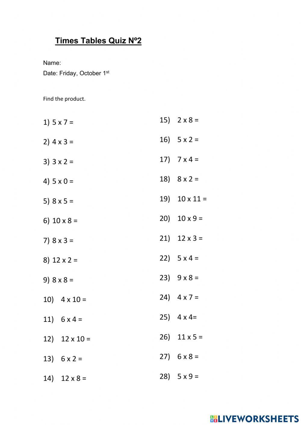 Math online exercise for 3rd live worksheets
