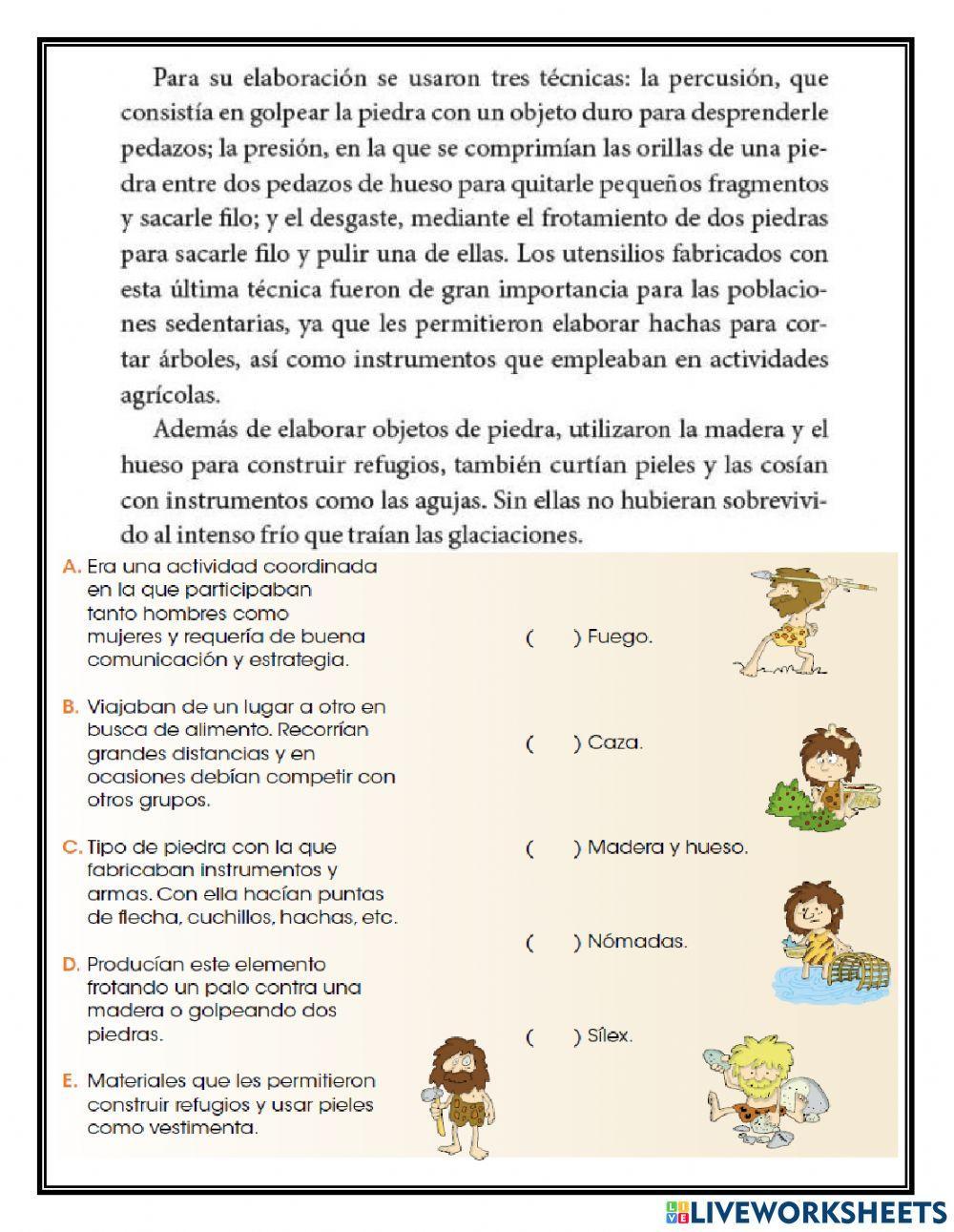 Bloque 1: La prehistoria. De los primeros seres humanos a las primeras sociedades urbanas.