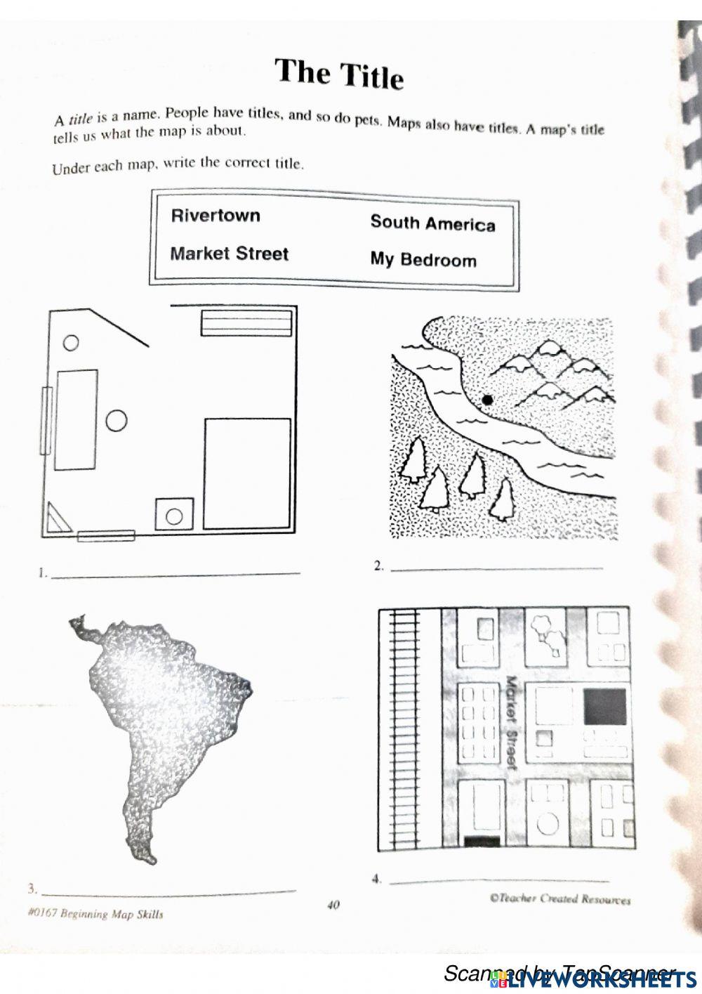 Parts of a Map practice worksheet