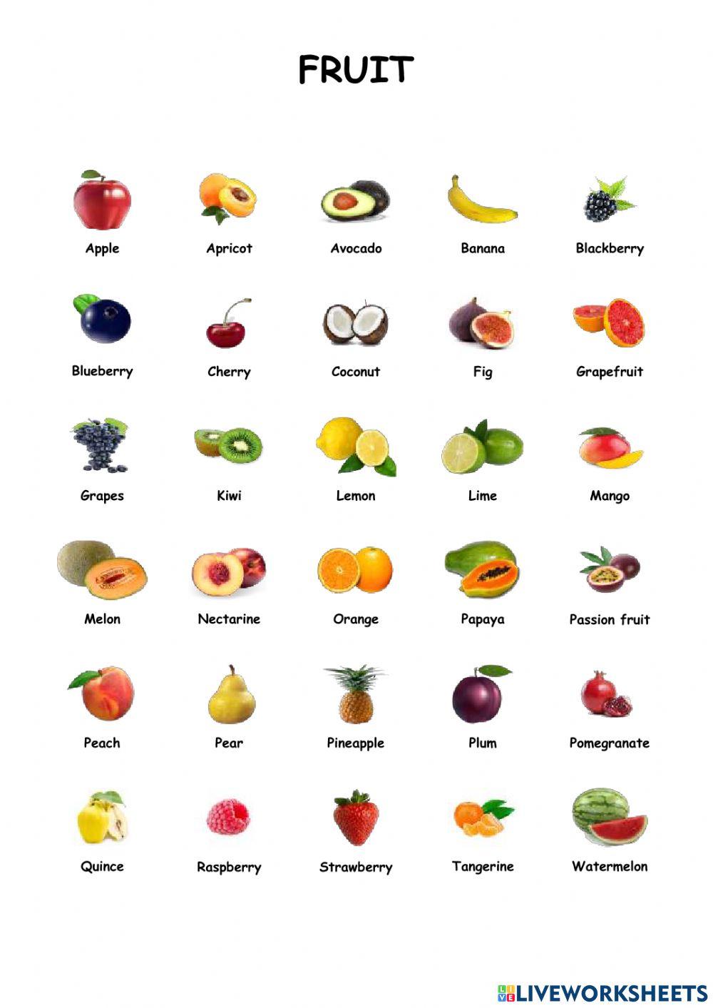 Fruit - Vocabulary