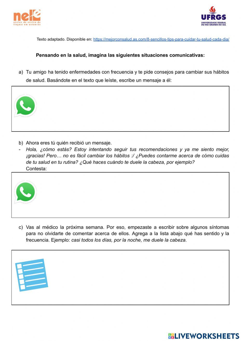 Comunicación: estados físicos y enfermedades