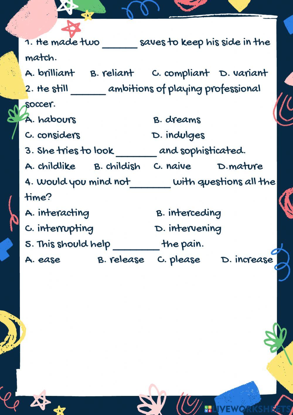Grade10 - unit 3 - reading vocabulary check