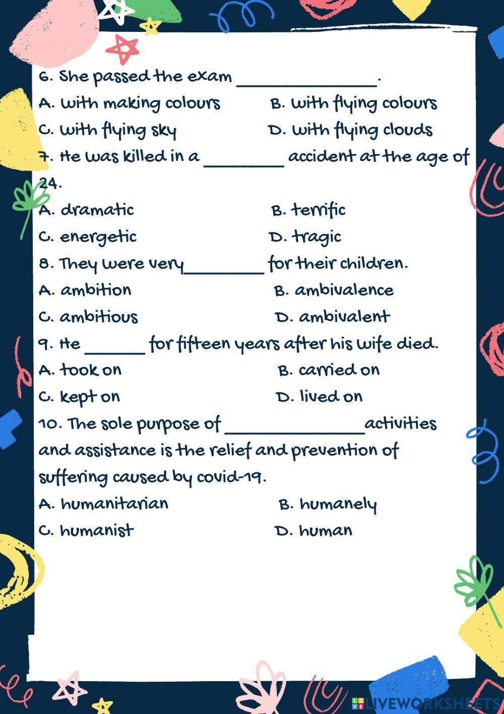 Grade10 - unit 3 - reading vocabulary check