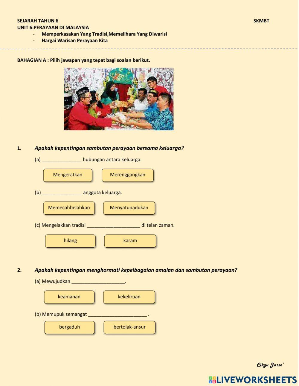 Unit 6: perayaan di malaysia