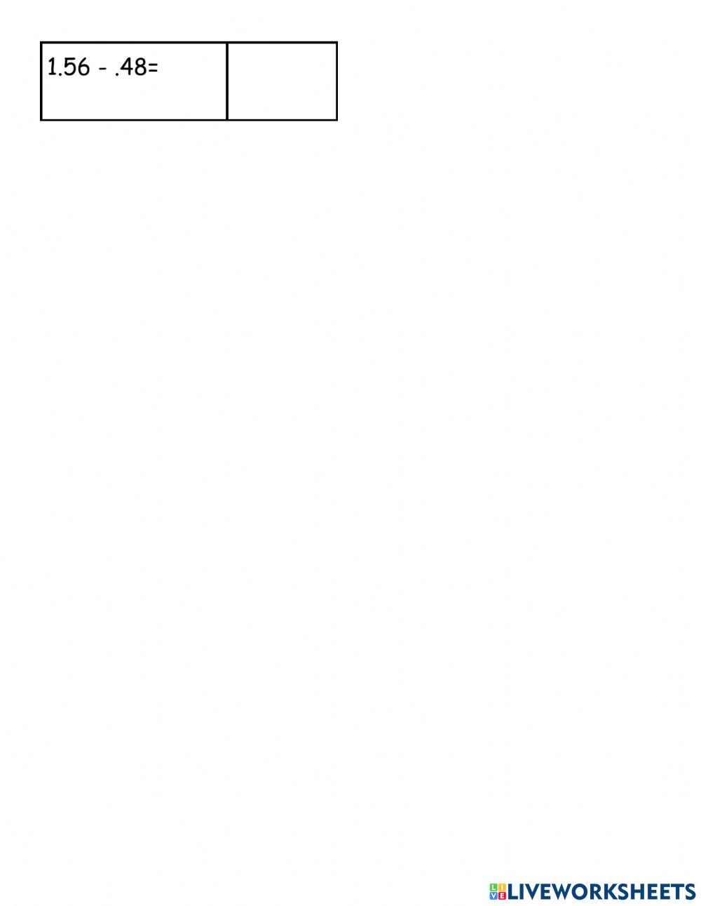 Adding and Subtracting Decimals