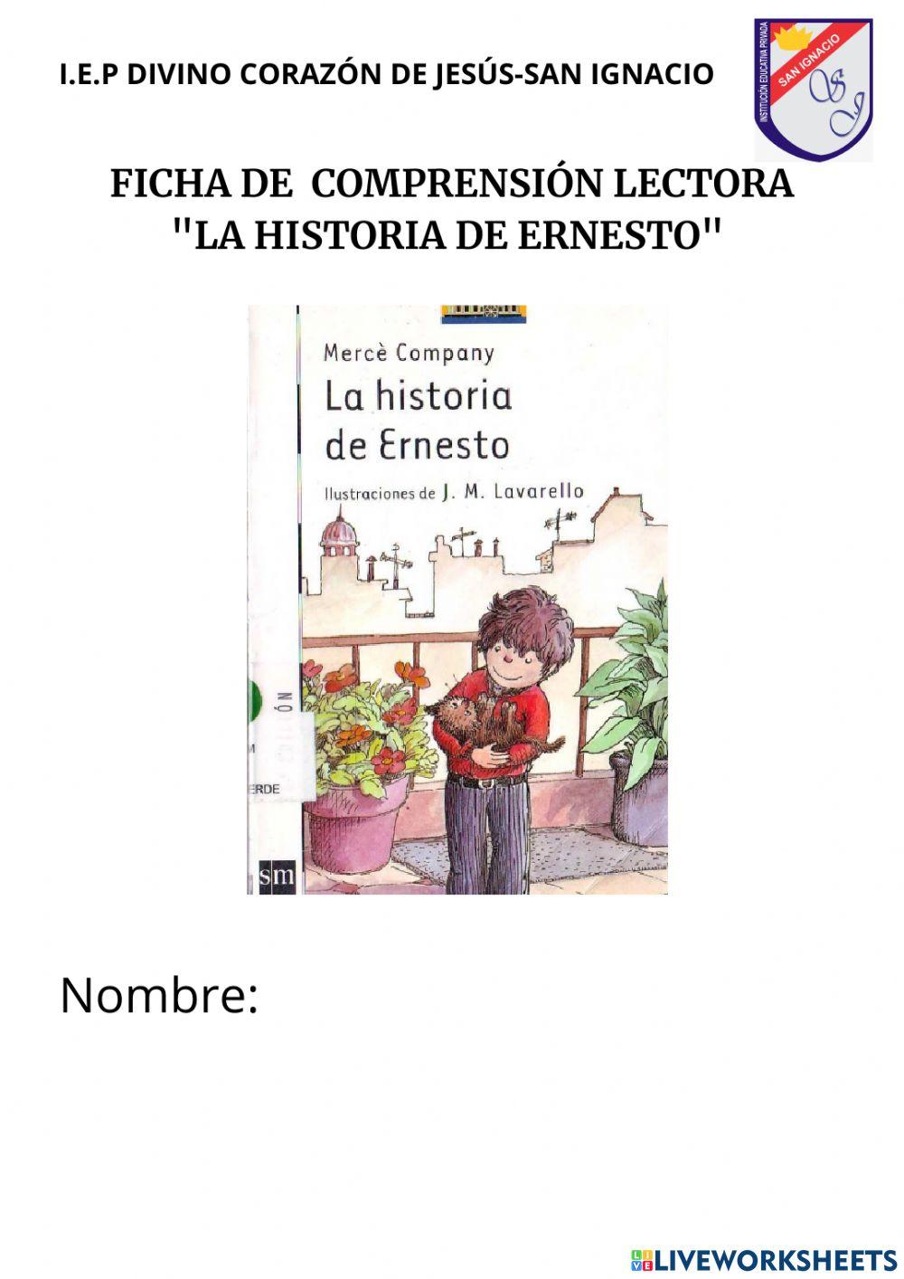 Ficha de comprensión lectora -La historia de Ernesto-