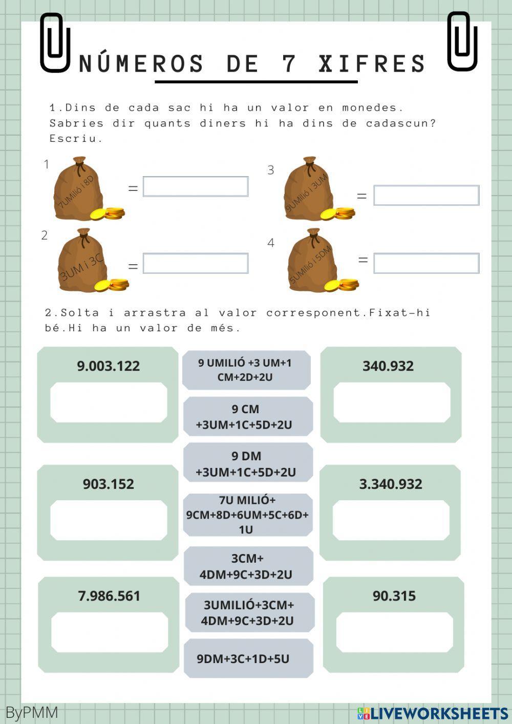 Descomposició fins a 7 xifres