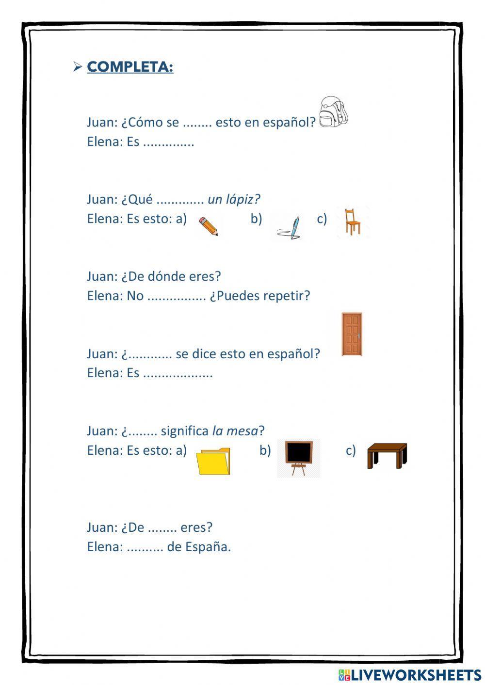 Preguntas Unidad 0 y 1 - La gente joven 360