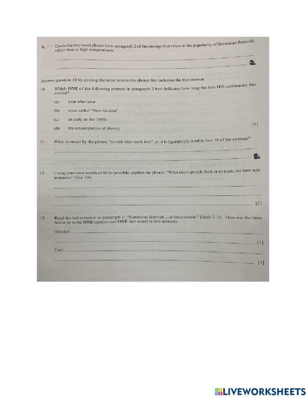 Reading Comprehension