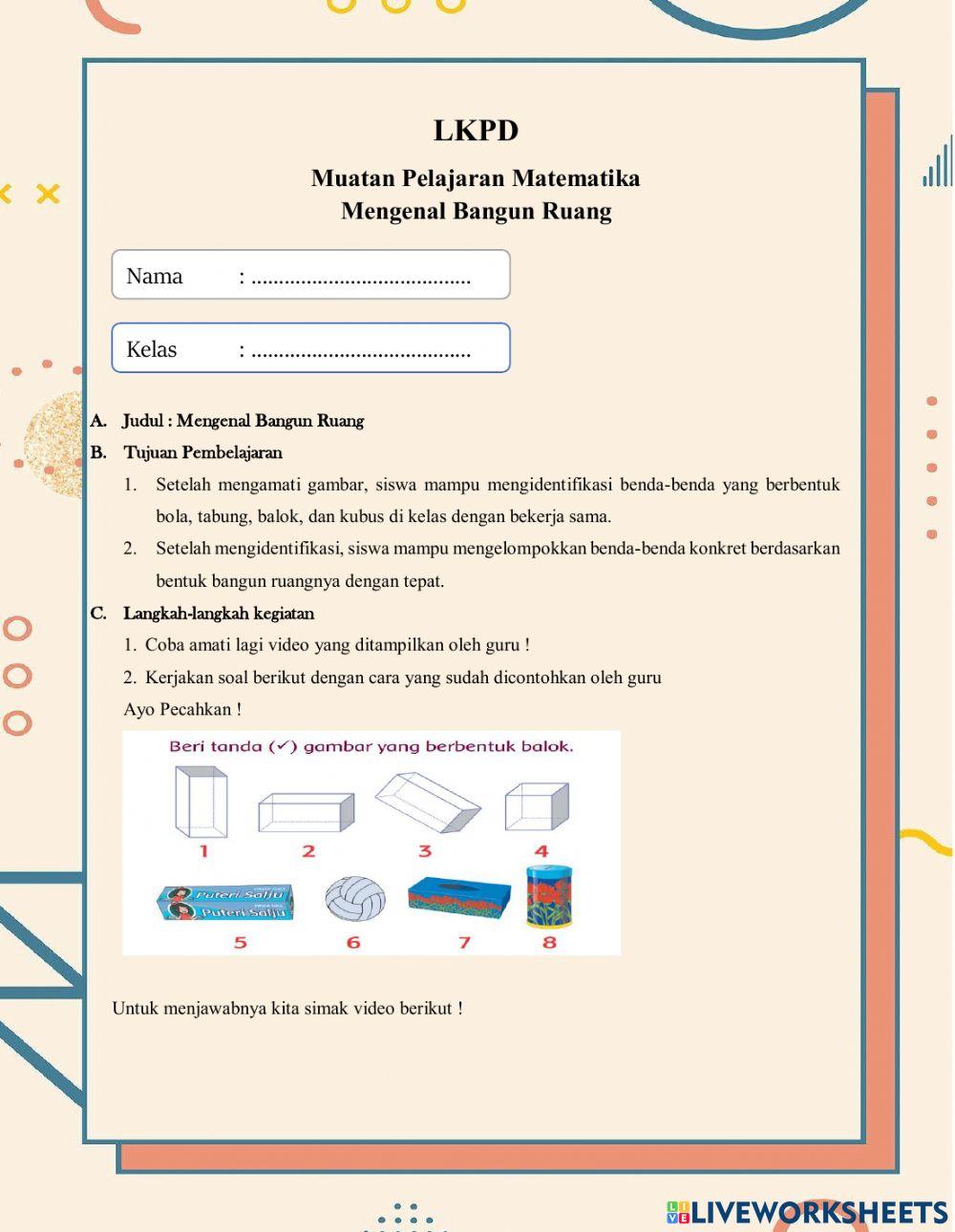 Mengenal Bangun Ruang