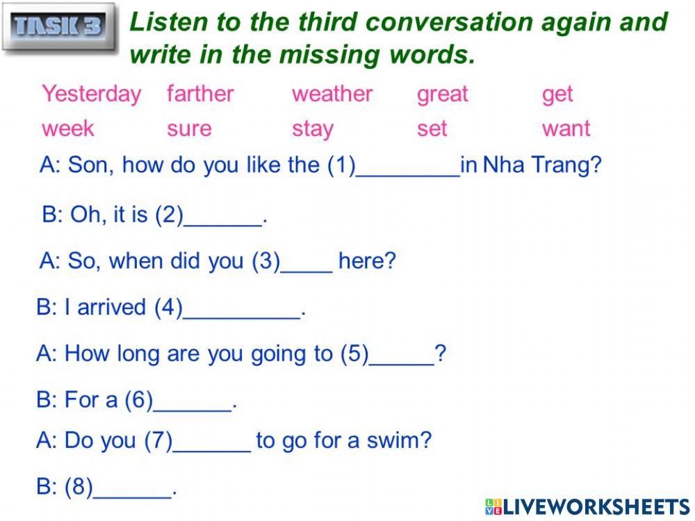 English 10. Unit 02. Lesson. Listening. Task 3