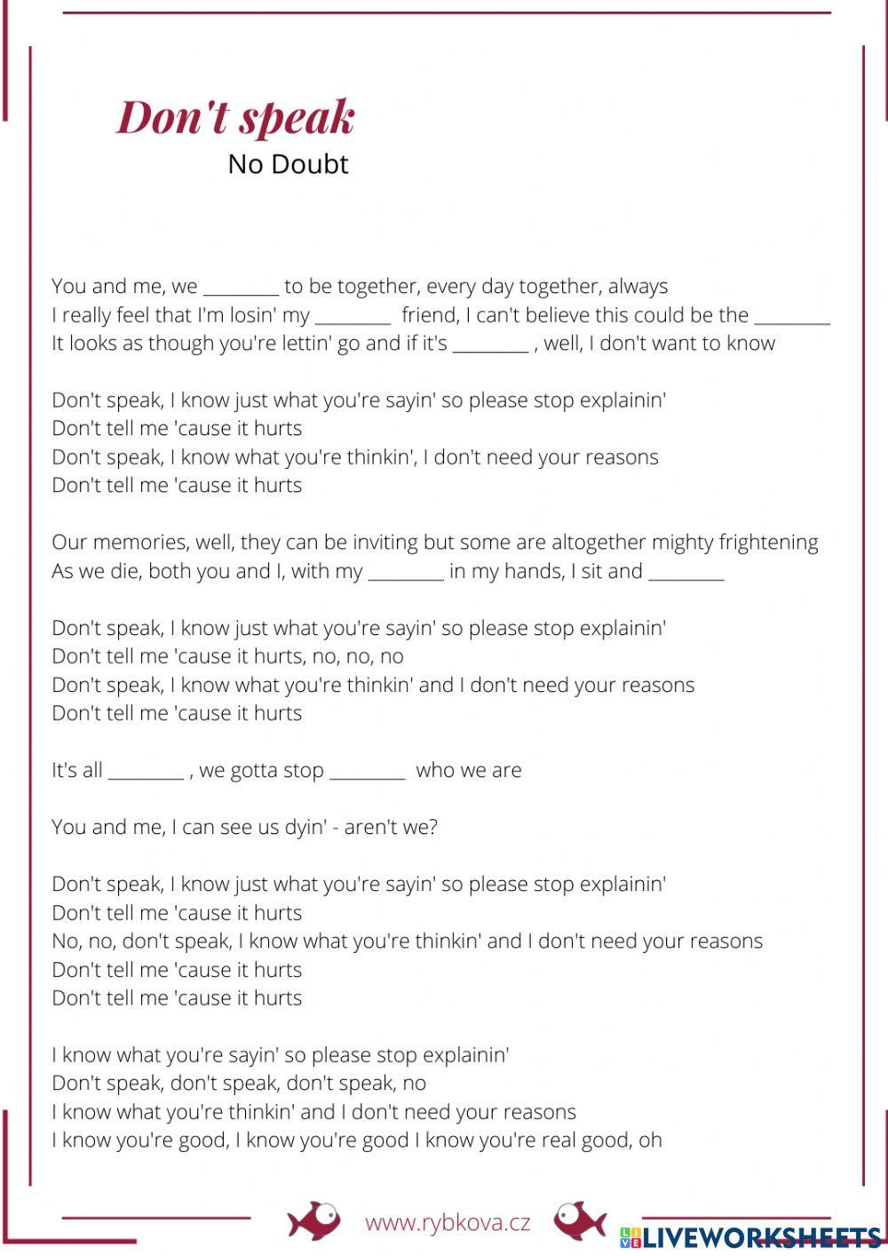 Listening - No Doubt Don't Speak