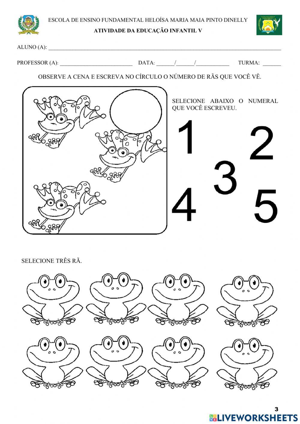 Atividade sobre a fábula a rã e o touro