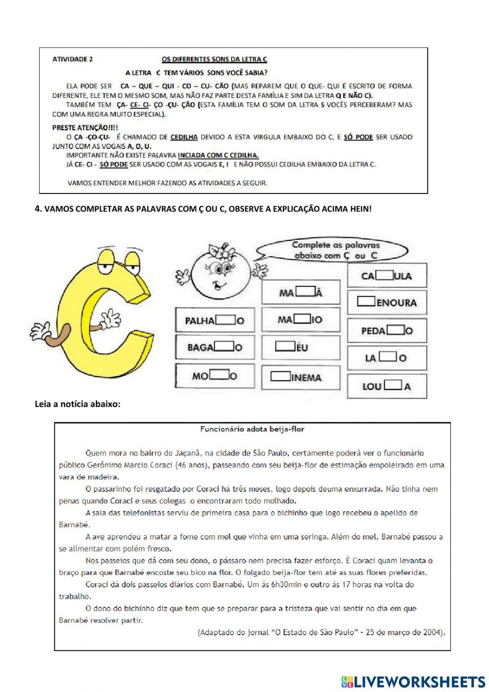 Avaliação de português