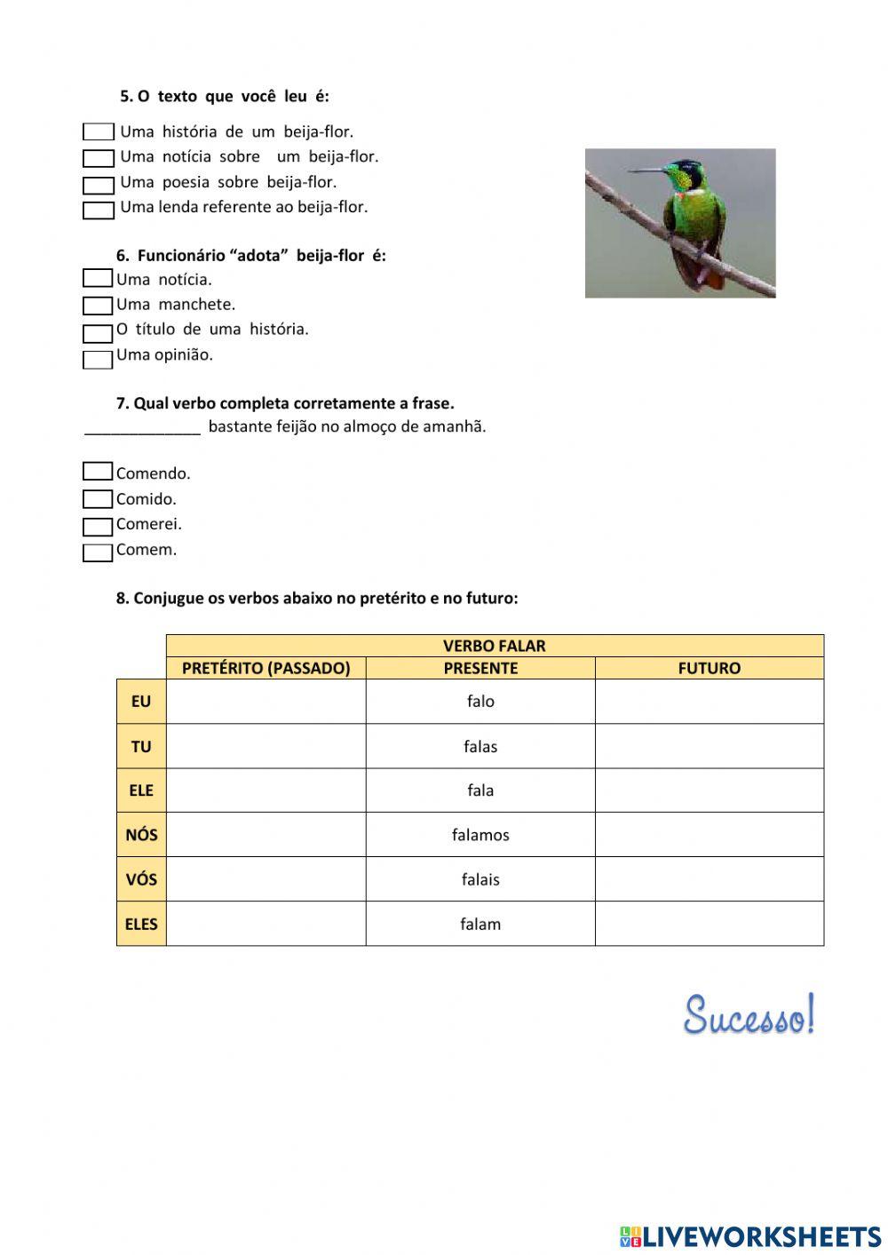 Avaliação de português