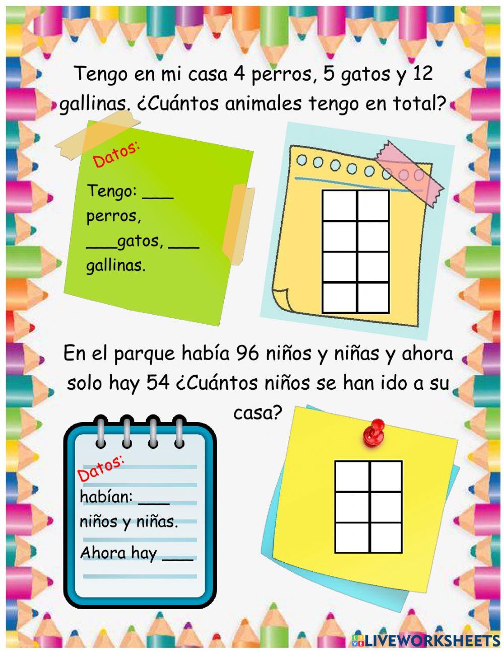 Problemas de sumas y restas