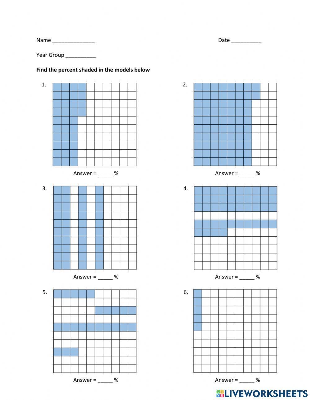 Percent Model - Find the Amount Shaded