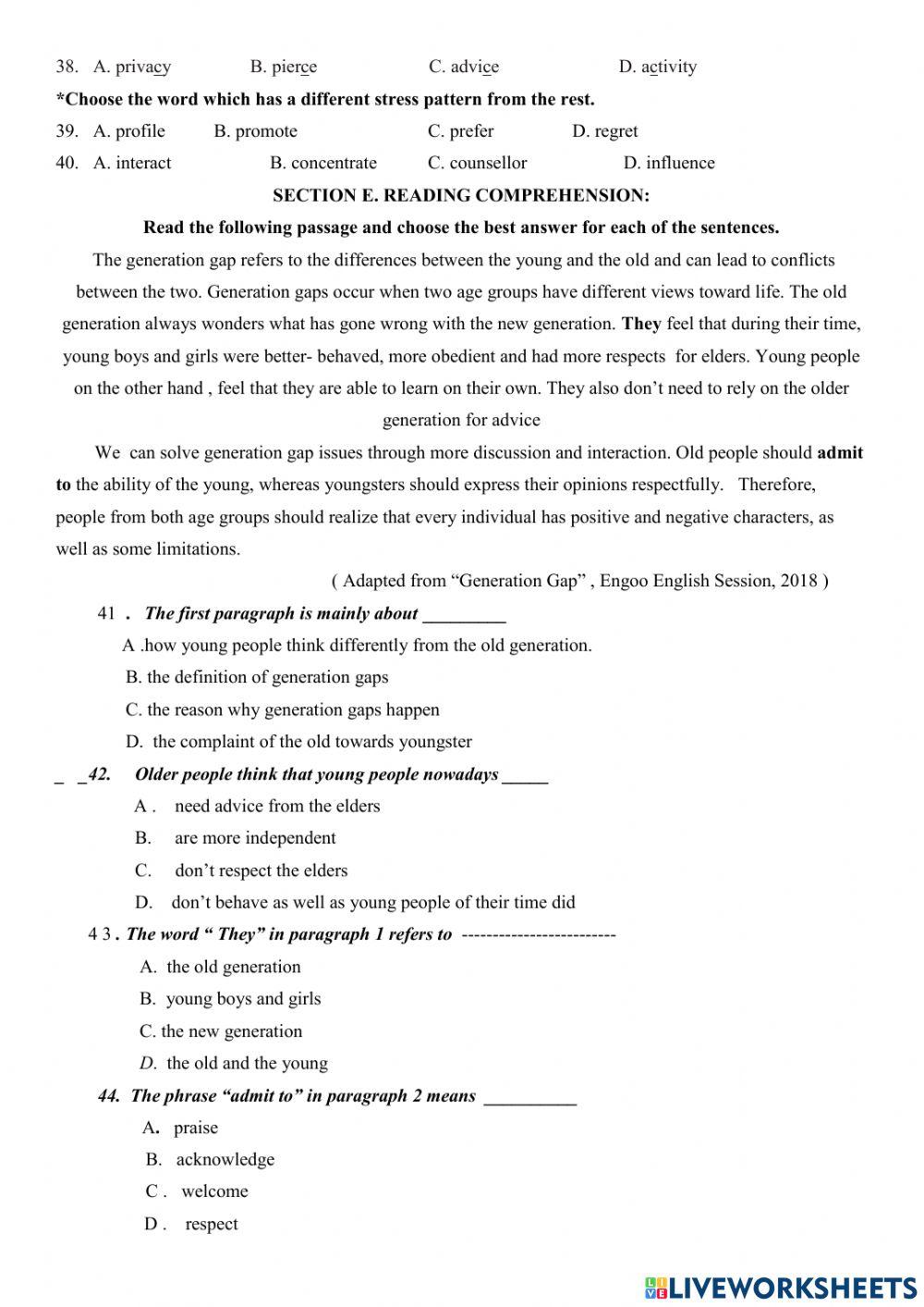Revision for the mid first term test 11- No3