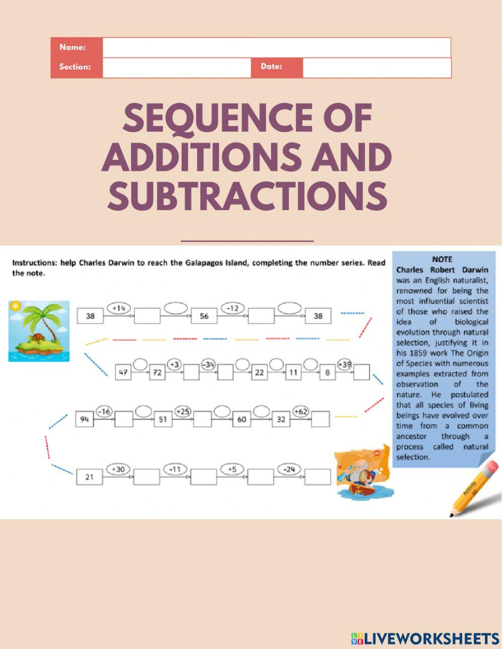Sequences of additions and subtractions